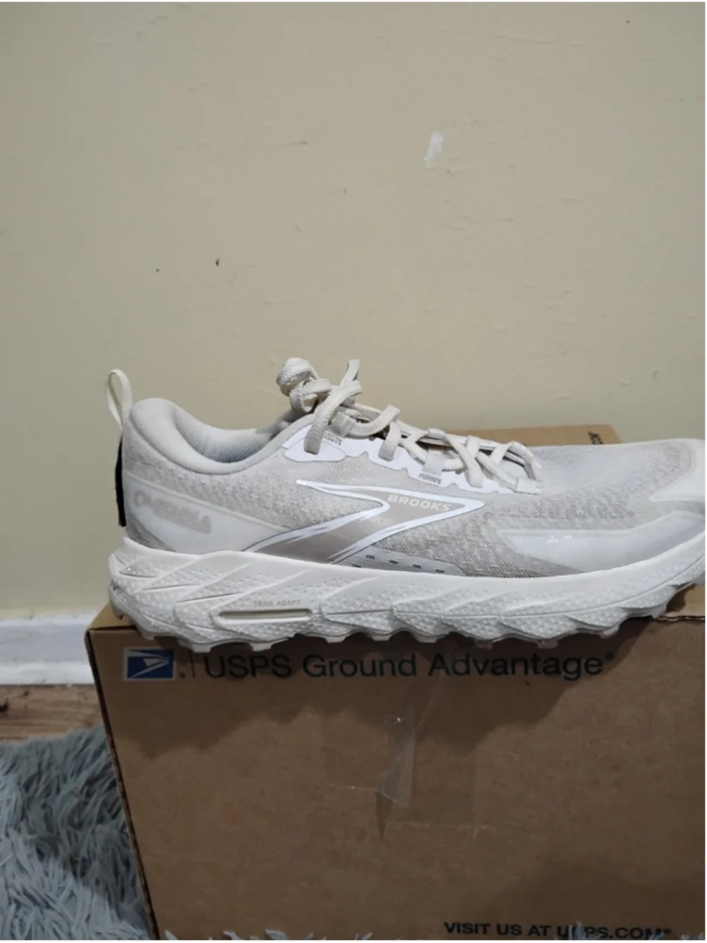 Brooks Cascadia 18 Women's Size 12 White Trail Adapt Running Shoes 1204161B146